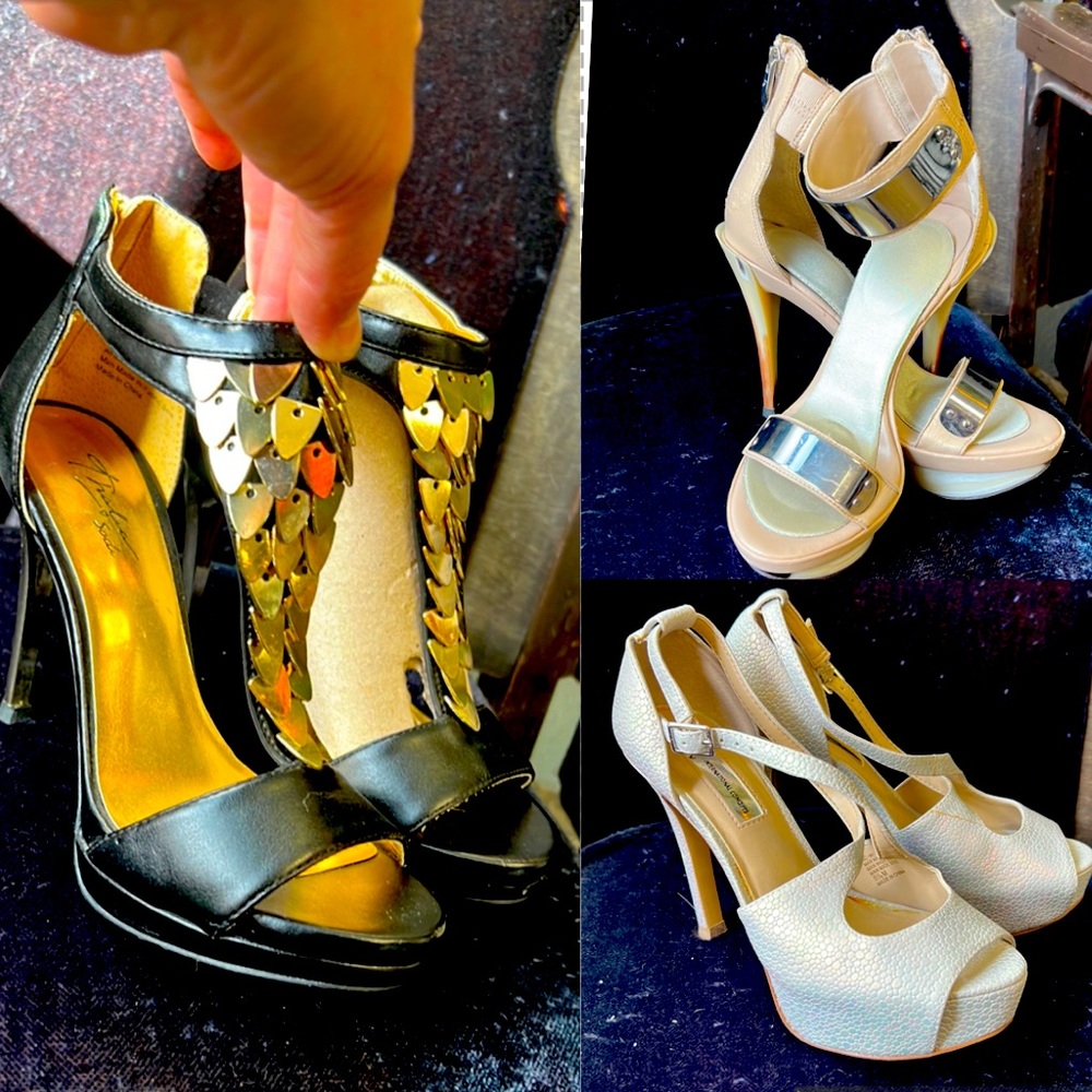 BUNDLE! Three pair size 5 1/2 stilettos… All for $25! (Scroll for all photos!)